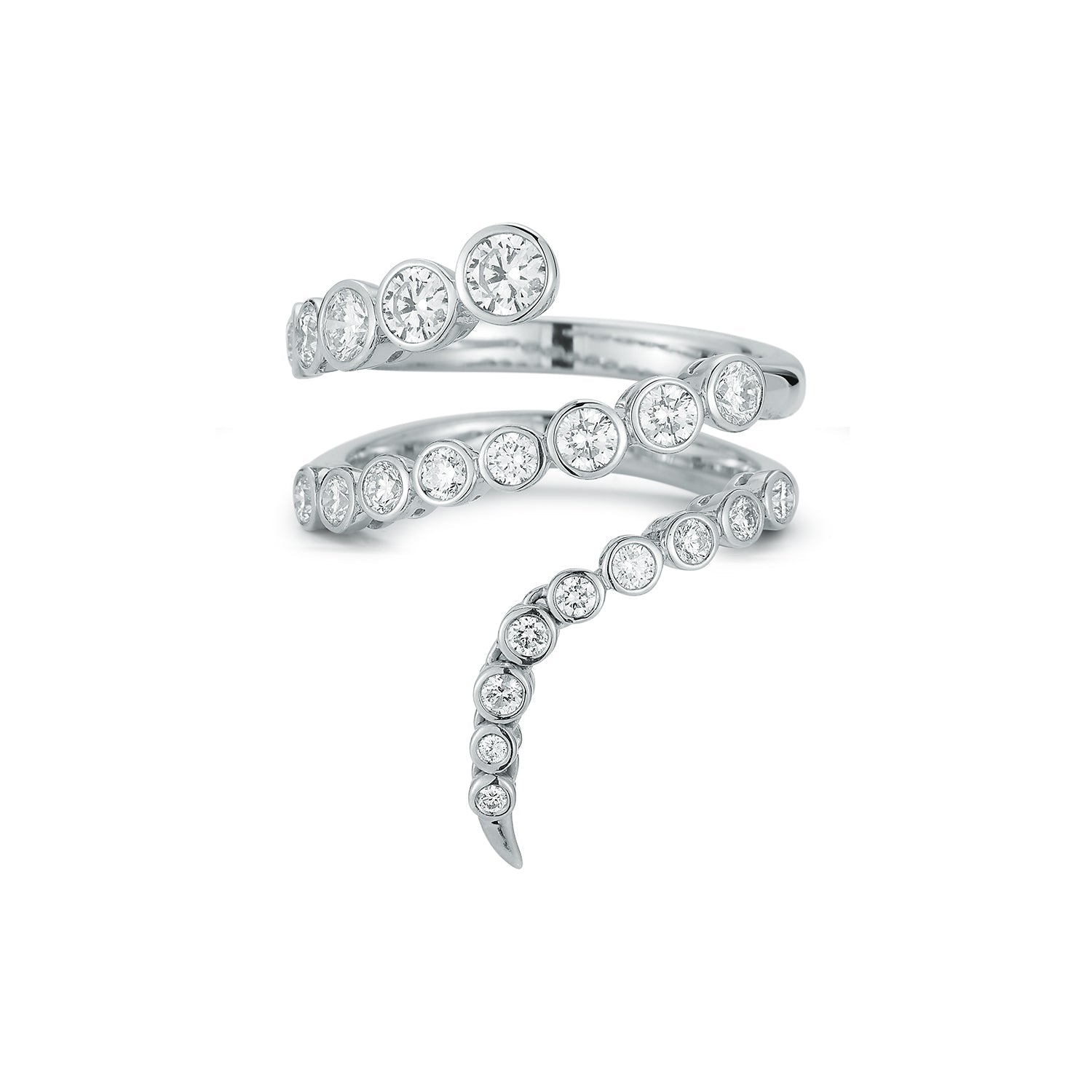 Radiance Coil Ring in White Gold - gifts under 10000 - ONDYN