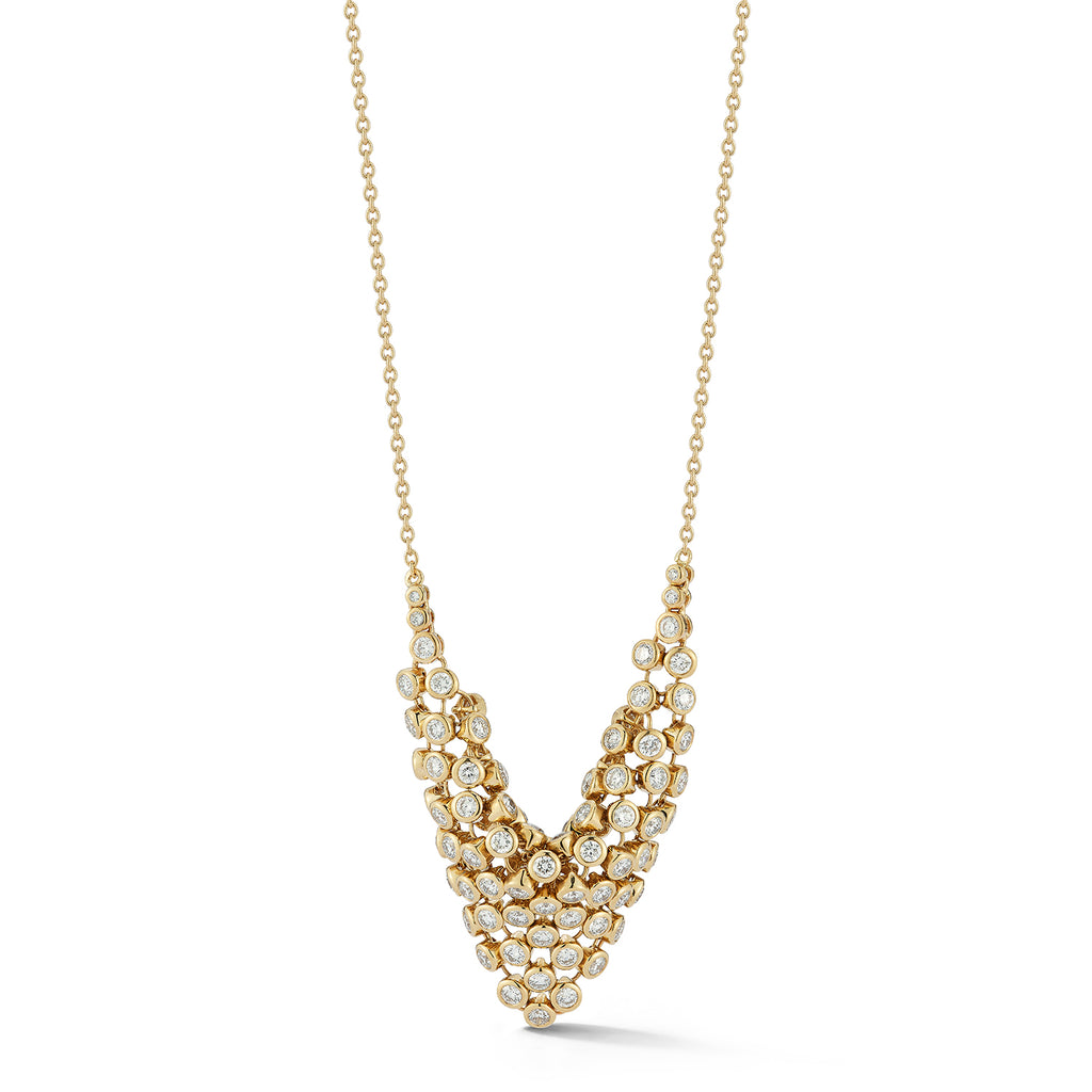 Large Diamond Bias Necklace - Diamond Mesh Necklaces - ONDYN