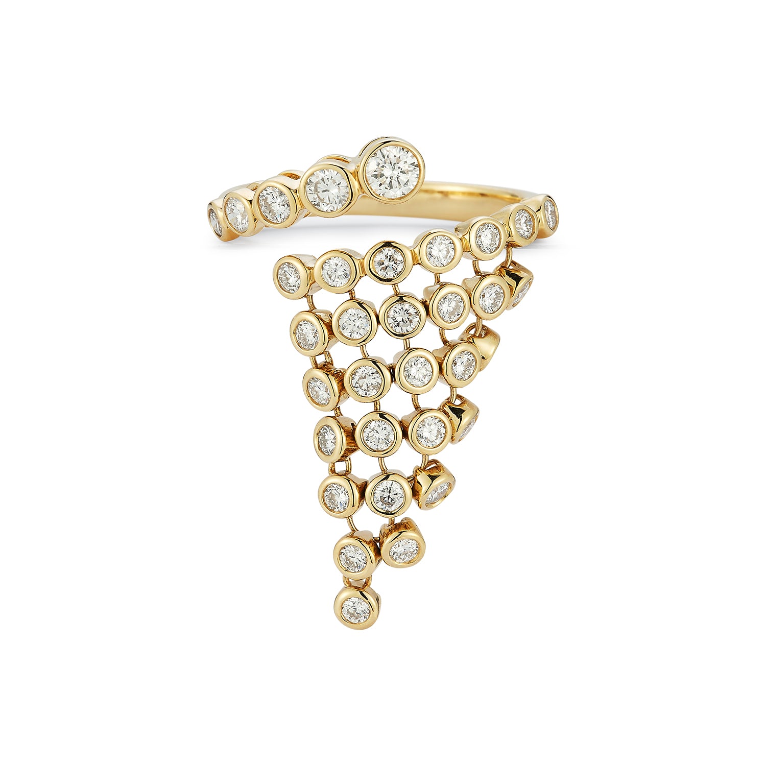 Diamond Bias Coil Ring - Diamond Mesh Rings - ONDYN