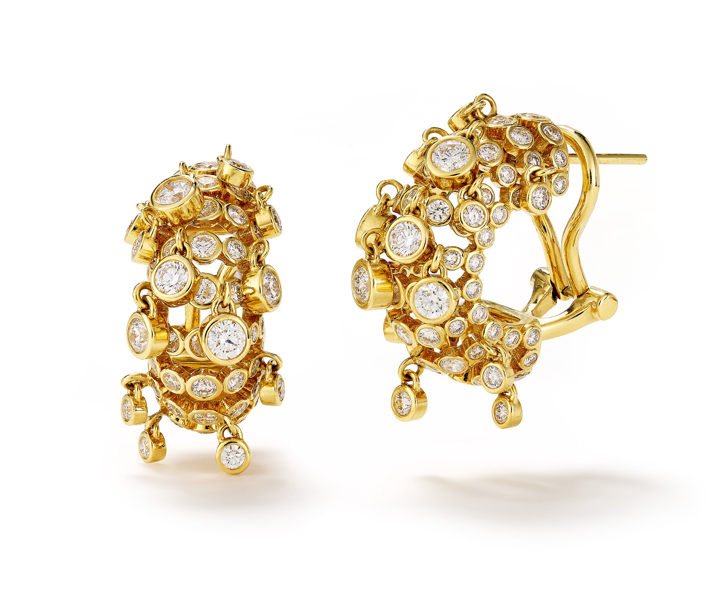 DIAMOND CONFETTI CRESCENT EARRING