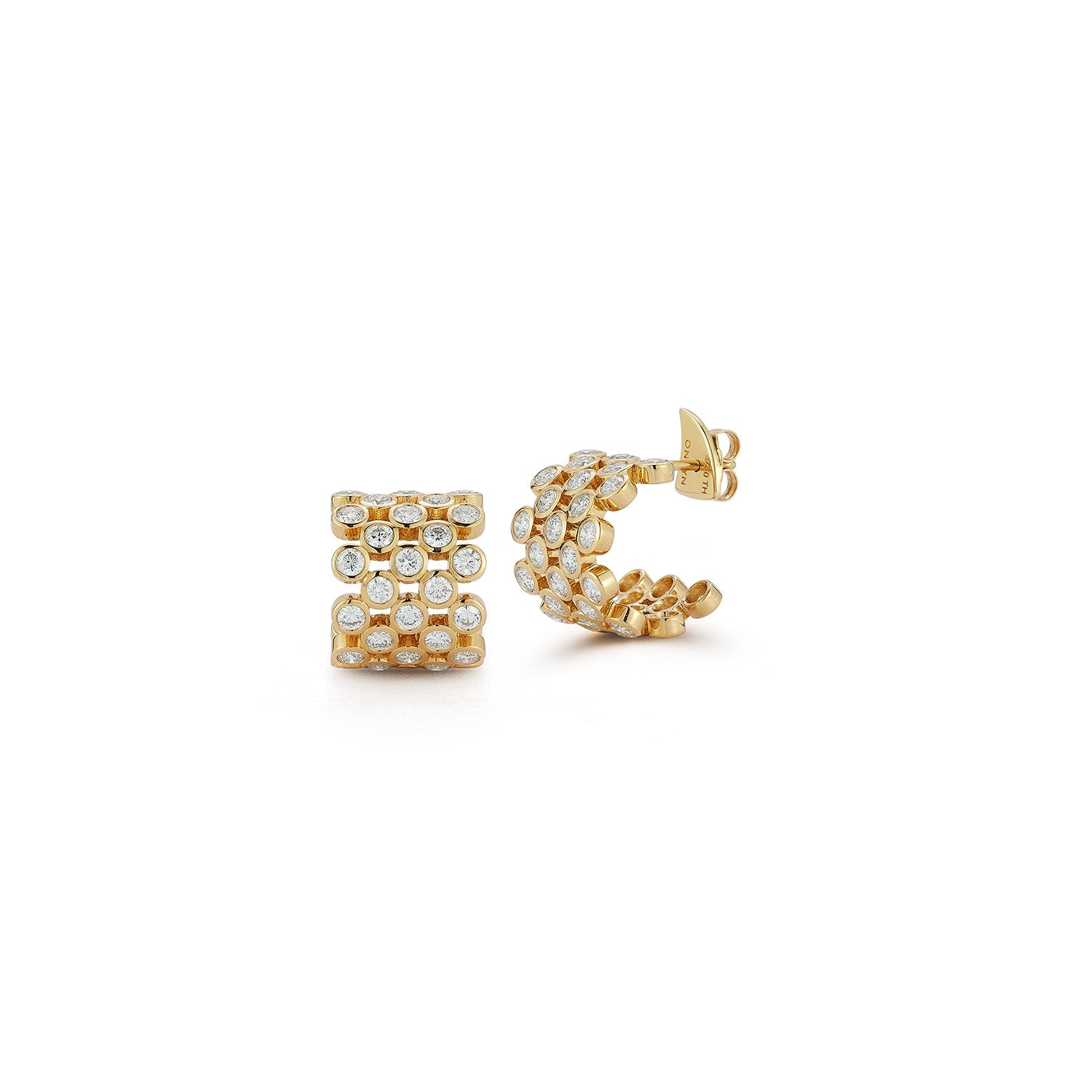 Chequer Baby Hoop - Full - Coverage Earrings - ONDYN