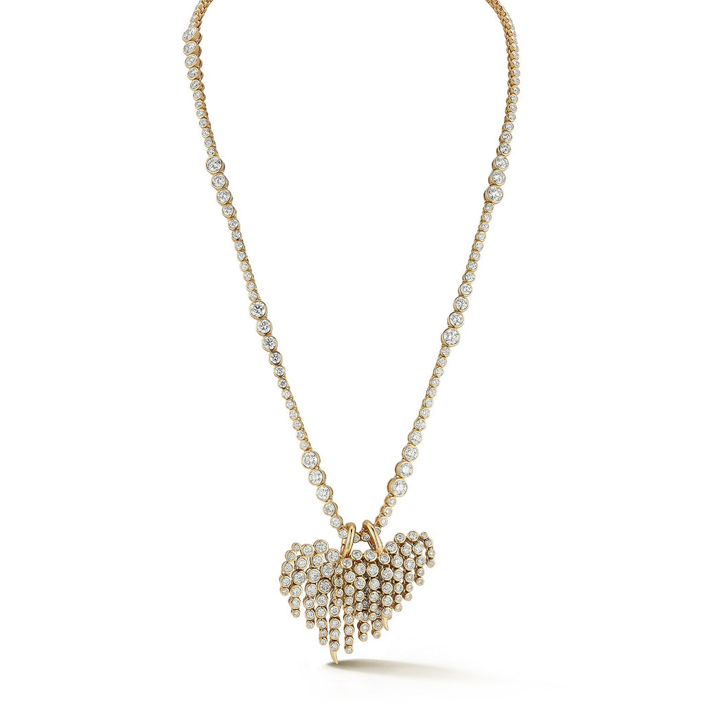 Large Fringe Heart Charm - Necklace - ONDYN