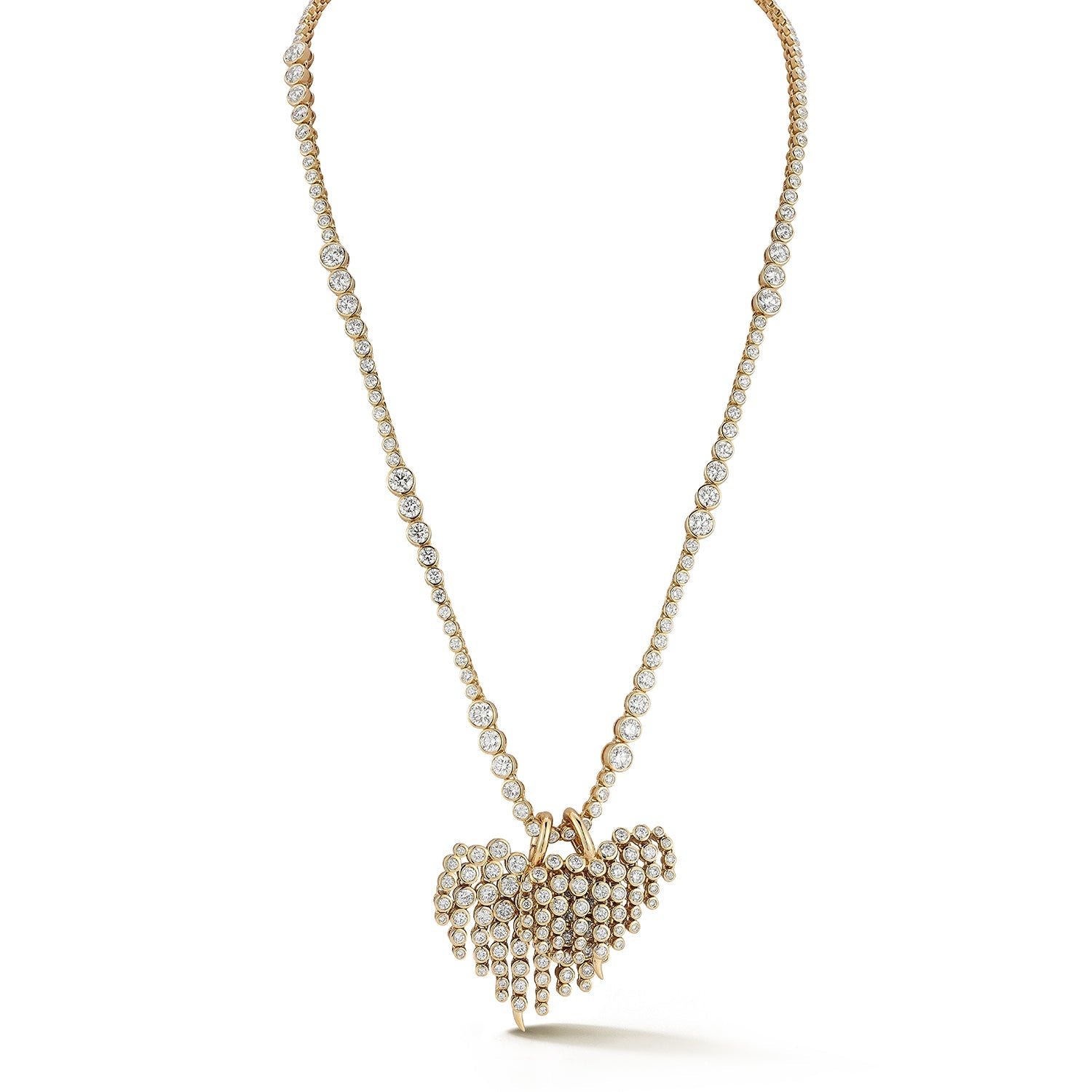 Large Fringe Heart Charm - Necklace - ONDYN