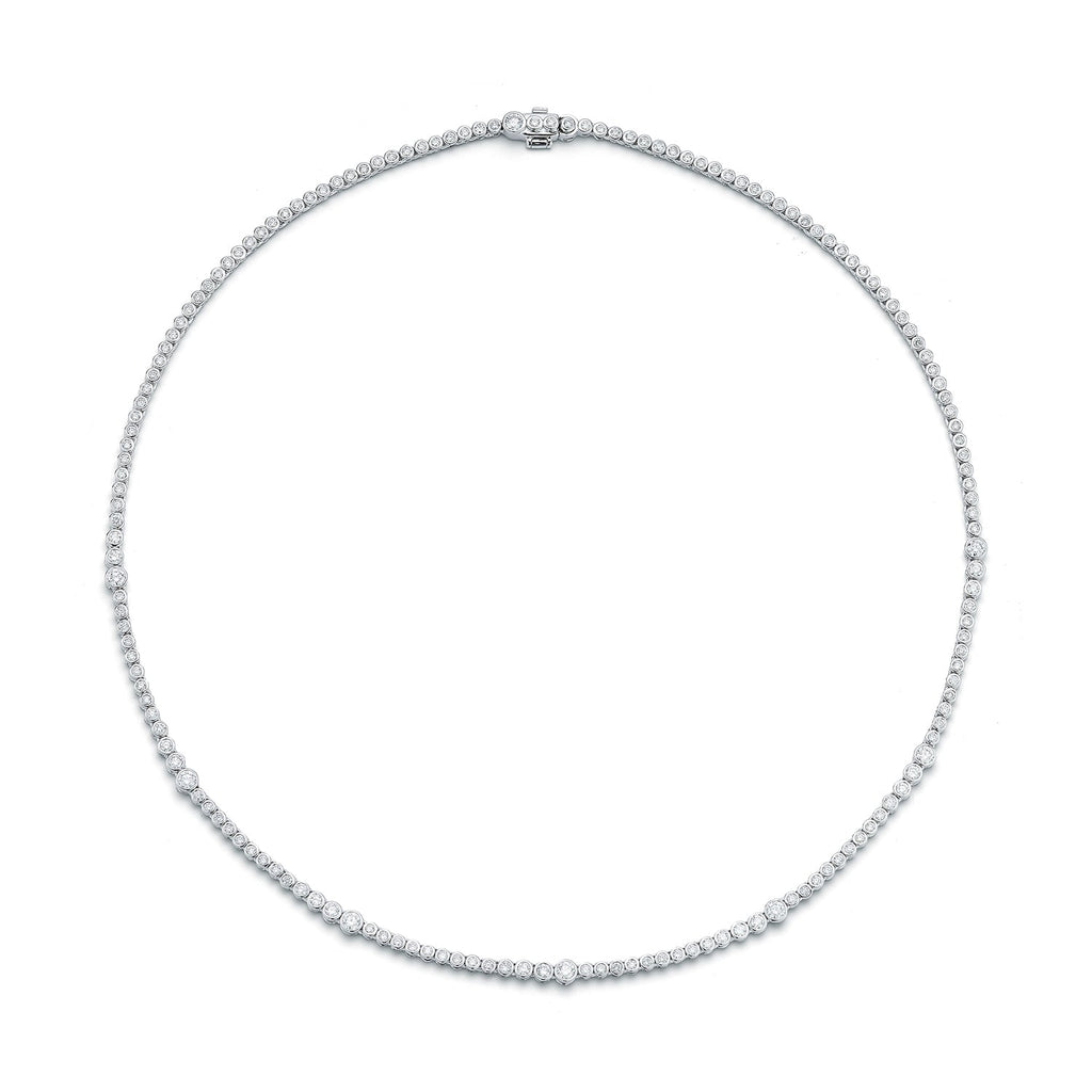 Rainsun Diamond Tennis Necklace in White Gold - Diamond Tennis Necklaces - ONDYN