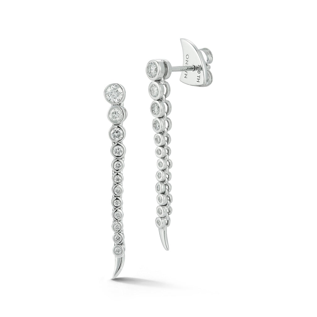 Short Continuum Earring in White Gold - Earring - ONDYN