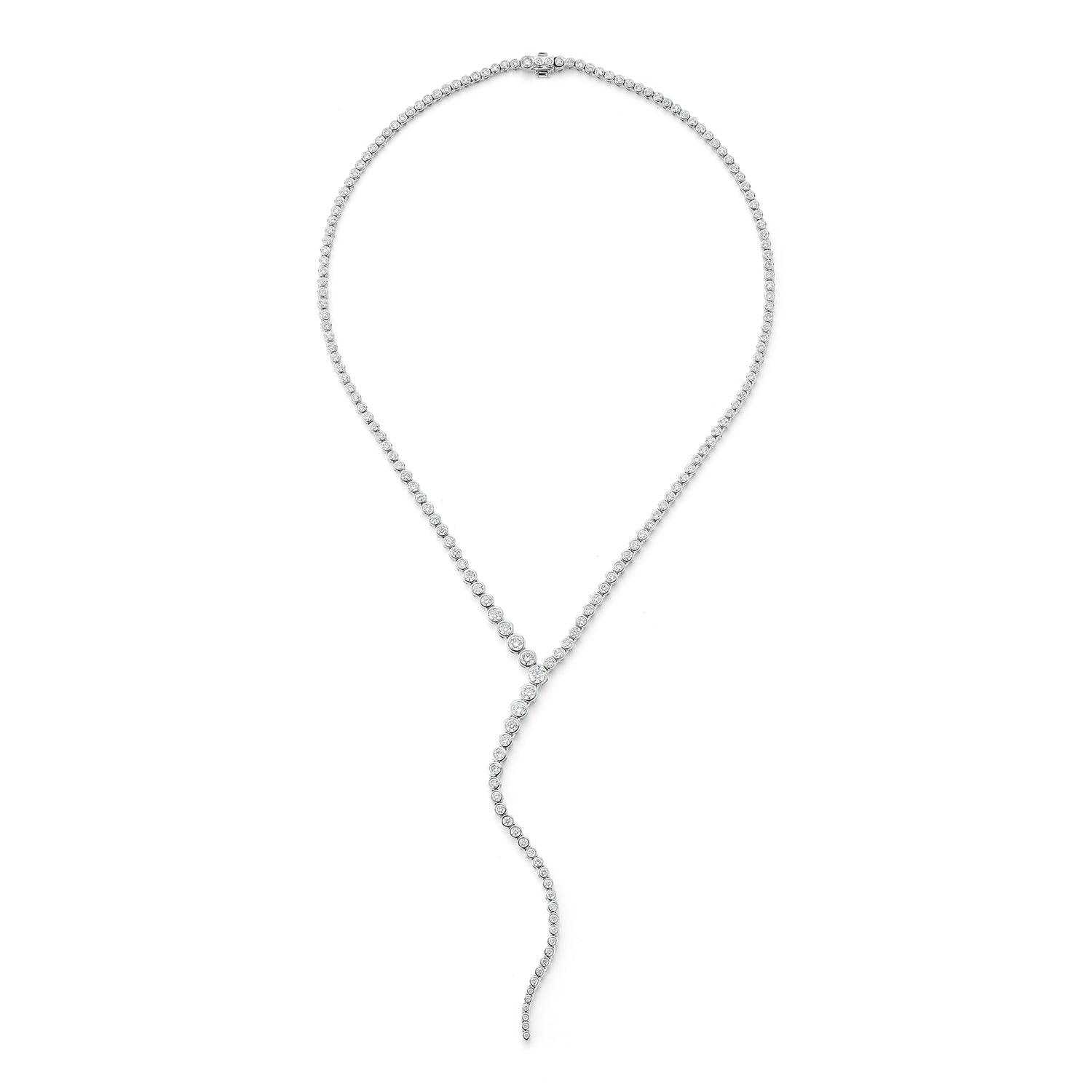 Vega Necklace in White Gold - Lariat Necklaces & Y Necklaces - ONDYN